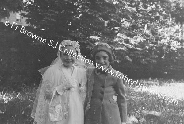 CARMEL BOWERS AT ALPHONOUS COURT DRUMCONDRA ON HER FIRST COMMUNION WAY CATH MARIE